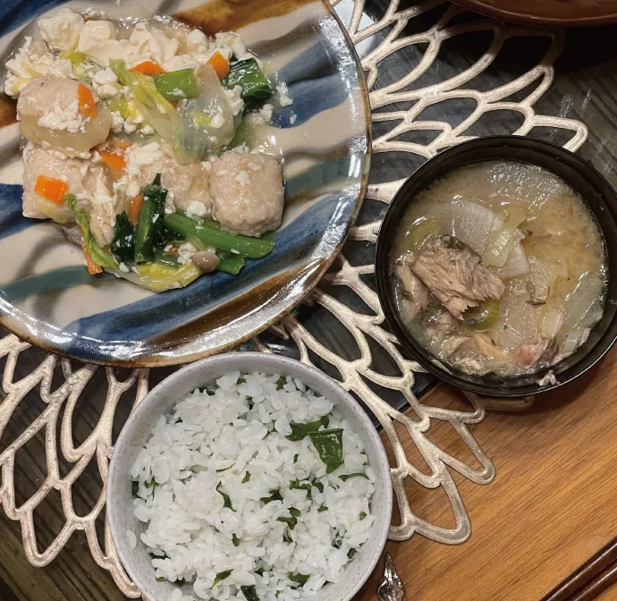 生姜香る鶏団子と豆腐の野菜とろみ煮　完成