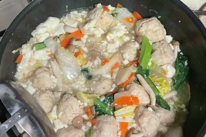 生姜香る鶏団子と豆腐の野菜とろみ煮　作り方