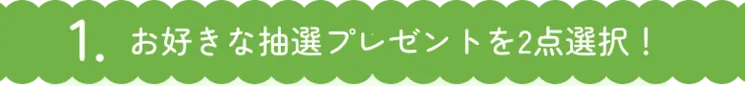 1. お好きな抽選プレゼントを2点選択！