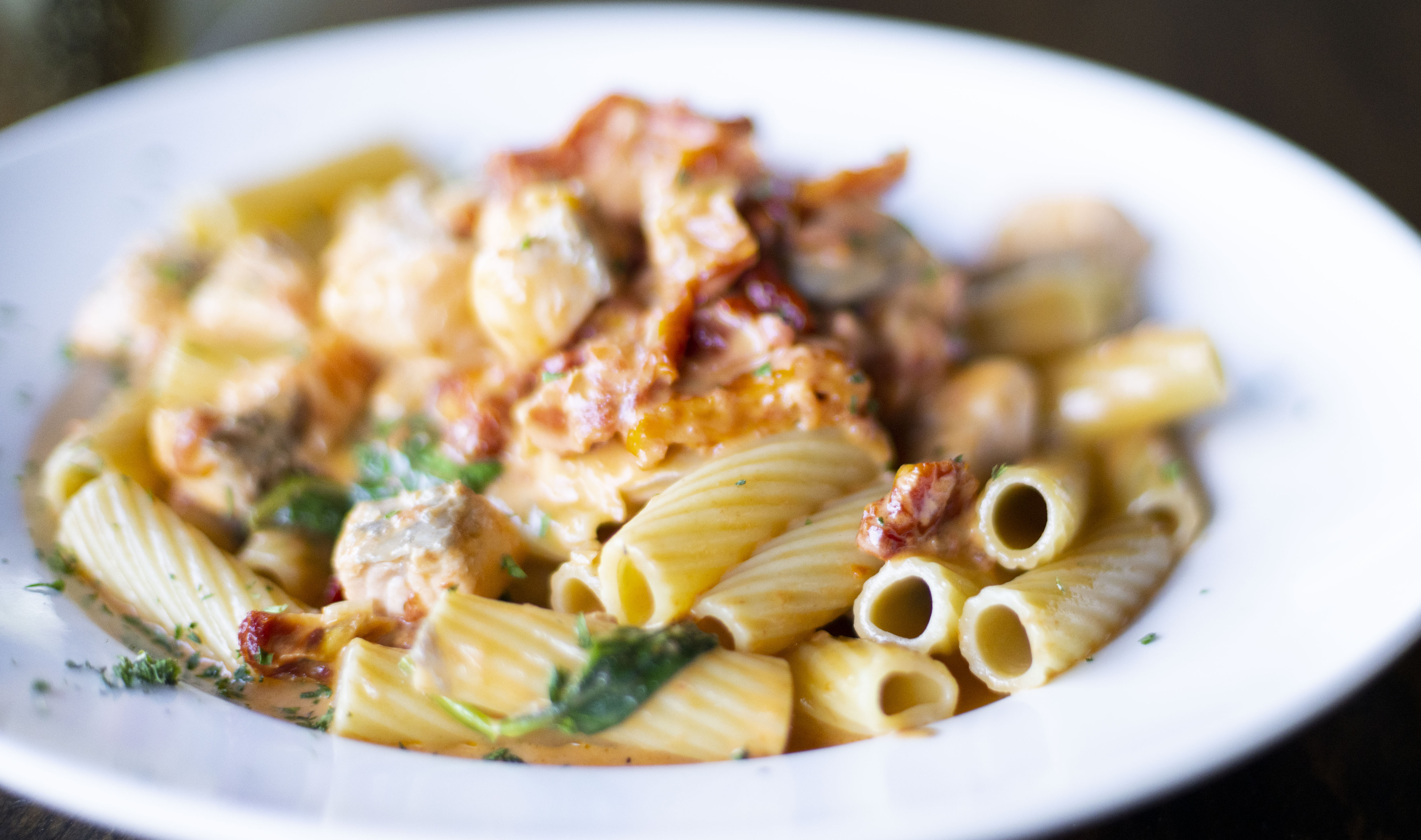 A plate of rigatoni