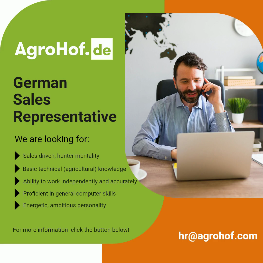 We are looking for a German Sales Representative!