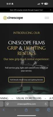 Cinescope Movie Theater Website - Mobile