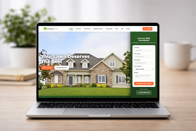 Keepin' It Green website on MacBook, iPhone, iPad, and desktop monitor mockups