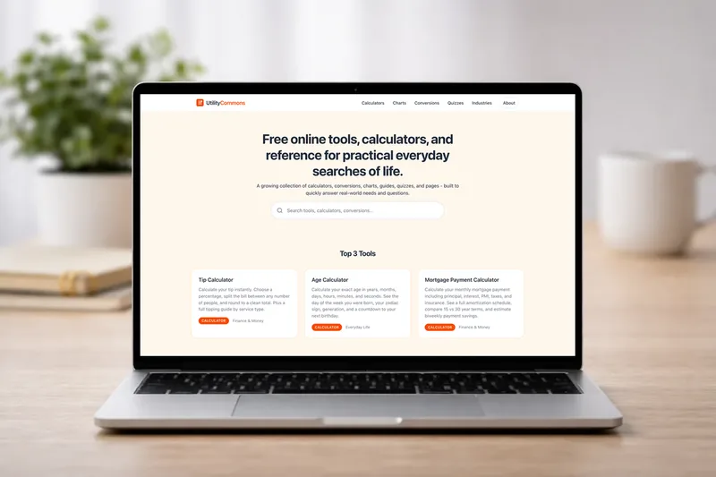 Utility Commons website on MacBook, iPhone, iPad, and desktop monitor mockups
