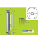 Minicoloana 24 module aluminiu anodizat H70cm doua fete