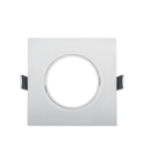 PLASTIC DOWNLIGHT SQUARE METAL RING 90X90mm WHITE