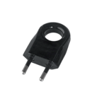 TWO PIN PLUG WITH EXTRACTION RING 6A BLACK