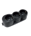 RUBBER MULTISOCKET TRIPLE 16A BLACK