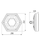 ESALITE HB - 6K - 30° OPTIC - DALI - 3000 K (CRI 80) - IP65 - CLASS I - RAL 9006 GREY