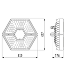 ESALITE HB - 24K - 30° OPTIC - DALI - 3000 K (CRI 80) - IP65 - CLASS I - RAL 9006 GREY