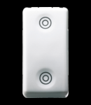 Intrerupator cu revenire 1P 250V ac - NO+NO 10A - WITH INTERLOCK - SYMBOL DOUBLE CIRCLES - 1 MODULE - SYSTEM WHITE