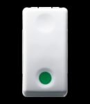 Intrerupator cu revenire 1P 250V ac - NO 10A - AUXILIARES CONTACT NC - START - SYMBOL GREEN - 1 MODULE - SYSTEM WHITE