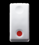 Intrerupator cu revenire 1P 250V ac - NO 10A - AUXILIARES CONTACT NC - STOP - SYMBOL RED - 1 MODULE - SYSTEM WHITE