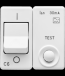 Siguranta automata cu protectie diferentiuala - 230V ac - CLASS A - 1P+N 6A 3kA 30mA CHARACTERISTIC C - 2 MODULES - SYSTEM WHITE