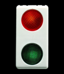 Lampa de semnalizare dubla - 230V - RED/GREEN - 1 MODULE - SYSTEM WHITE