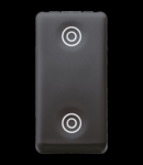 Intrerupator cu revenire 1P 250V ac - NO+NO 10A - WITH INTERLOCK - SYMBOL DOUBLE CIRCLES - 1 MODULE - SYSTEM BLACK