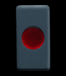 Lampa prezenta tensiune - 12/24/250V - RED - 1 MODULE - SYSTEM BLACK
