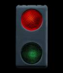 Lampa de semnalizare dubla - 230V - RED/GREEN - 1 MODULE - SYSTEM BLACK