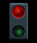Lampa de semnalizare dubla - 12/24V - RED/GREEN - 1 MODULE - SYSTEM BLACK