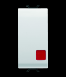 Intrerupator cu revenire 1P 250V ac - NC+NO 16A - STOP - SYMBOL: RED CIRCLE - 1 MODULE - WHITE - CHORUS