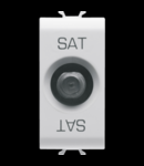 COAXIAL TV/SAT Priza, CLASS A SHIELDING - FEMALE F CONNECTOR - FEEDTHROUGH 5 dB - 1 MODULE - WHITE - CHORUS