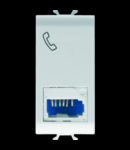 ISRAELI STANDARD TELEPHONE Priza - 6 CONTACTS - SCREW-ON TERMINALS - 1 MODULE - WHITE - CHORUS