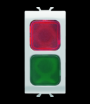 Lampa de semnalizare dubla - RED/GREEN - 1 MODULE - WHITE - CHORUS