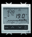 TIMED THERMOSTAT DAILY/WEEKLY PROGRAMMING - 230V ac 50/60Hz - 2 MODULES - WHITE - CHORUS