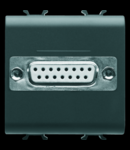 CONNECTOR FOR CONVENTIONAL NETWORKS - SUB-D 15 CONTACTS - CONNECTION WELD-IN - 2 MODULES - BLACK - CHORUS