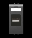 USB Priza - 1 MODULE - BLACK - CHORUS
