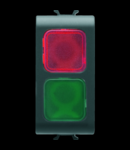 Lampa de semnalizare dubla - RED/GREEN - 1 MODULE - BLACK - CHORUS