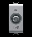 COAXIAL TV/SAT Priza, CLASS A SHIELDING - FEMALE F CONNECTOR - FEEDTHROUGH 5 dB - 1 MODULE - TITANIUM - CHORUS