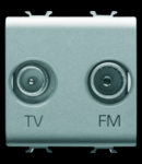 Priza TV-FM - DIRECT - 2 MODULES - TITANIUM - CHORUS