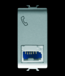 ISRAELI STANDARD TELEPHONE Priza - 6 CONTACTS - SCREW-ON TERMINALS - 1 MODULE - TITANIUM - CHORUS