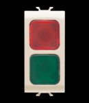 Lampa de semnalizare dubla - RED/GREEN - 1 MODULE - IVORY - CHORUS