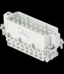 Conector Tata - 66X16 - 16P + E 16A 250V / 4kV / 3 - ȘURUB CONNECTION - CU PLATE - GRI