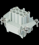 Insert pentru conector Mama - 44X27 - 6P + E 16A 500V / 6kV / 3 - CRIMP CONNECTION - GRI