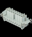 Insert pentru conector Mama - 77X27 - 16P + E 16A 500V / 6kV / 3 - ȘURUB CONNECTION - CU PLATE - GRI