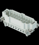 Conector Tata - 77X27 - 16P + E 16A 500V / 6kV / 3 - ȘURUB CONNECTION - CU PLATE - GRI