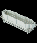 Conector Tata - 104X27 - 24P + E 16A 500V / 6kV / 3 - ȘURUB CONNECTION - CU PLATE - GRI