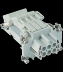 Insert pentru conector Mama - 44X27 - 6P + E 16A 500V / 6kV / 3 - SCREW TERMINAL BLOCK - STÂNGA - GRI