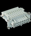 Insert pentru conector Mama - 77X27 - 16P + E 16A 500V / 6kV / 3 - SCREW TERMINAL BLOCK - STÂNGA - GRI