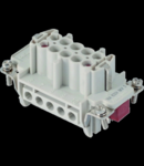 Insert pentru conector Mama - 57X27 - 3P + 2P (AUX) + E 16A 830V / 8kV / 3 - ȘURUB CONNECTION - CU PLATE - GRI