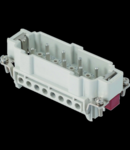 Conector Tata - 77X27 - 6P + 2P (AUX) + E 16A 830V / 8kV / 3 - ȘURUB CONNECTION - CU PLATE - GRI