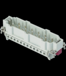 Conector Tata - 104X27 - 10P + 2P (AUX) + E 16A 830V / 8kV / 3 - ȘURUB CONNECTION - CU PLATE - GRI