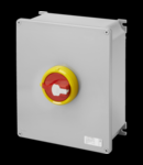 Selector rotativ - HP- montaj aparent - Emergenta - METAL BOX - 125A 3P - blocabil RED KNOB - IP66
