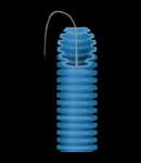 Tub flexibil cu rezistenta Medie - cu autostingere - diametru20MM - cu sonda tragatoare - BLUE