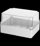 Doza aparenta adanca cu capac transparent - IP56 - dimensiuni interioare 150X110 X140 - WITH SMOOTH WALLS