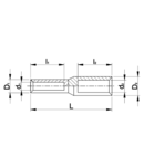 Mufa neizolata cupru-aluminiu (Cu-Al) RT16/70 16/70mm2, (d1=5,5mm, d2=11mm)