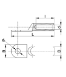 Papuc inelar neizolat cupru-aluminiu RA120-14 120mm2, M14, (d1=15,5mm, d2=14,5mm)